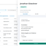 doo Teilnehmerliste mit geöffneten Teilnehmerdetails im Seitenpanel